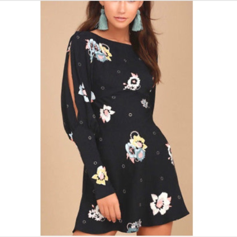 Free People| Sunshadows Split-Sleeve Mini Dress